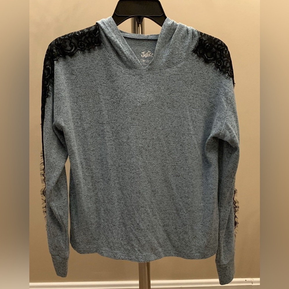 Justice Gray Knit Hoodie A0469